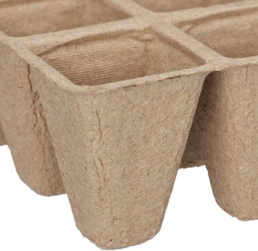 Біорозкладні горщики для розсади, квадратні горщики для рослин, целюлоза, висота 5 см, бежевий 10, 2040 x