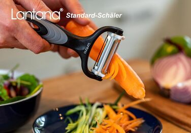 Картоплечистка Lantana 3-в-1/Мікрозубчаста очищувач для фруктів та овочів/Різак для жульєну. Овочечистка 3 в 1 для швидкого чищенн