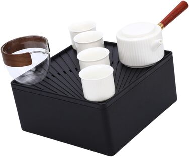 Компактний чайний набір для подорожей, кунг-фу чахай з бічними ручками та чашками, для подорожей, кемпінгу, офісу та дому