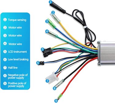 Безщітковий контролер Uqezagpa Двигун Безщітковий контролер 24V36V48V350W Заміна контролера двигуна Контролер безщіткового двигуна Контролер поворотного столу