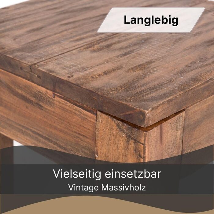 ДИЗАЙНЕРСЬКИЙ ЖУРНАЛЬНИЙ СТОЛИК Квадрат 30 Перероблена деревина, масив, 30x30x30 см (ВxШxГ) Журнальний столик