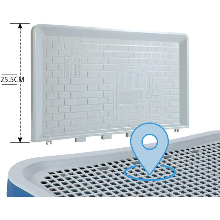 Туалет для цуценят, сітчастий туалет та килимок для дресирування зі стійками для собак-псів, виготовлені з міцного поліпропілену для дресирування, чорного кольору