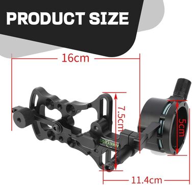 Приціл для лука зі скловолокна з одним штифтом 0,019 фута мікрорегульований, швидковстановлюваний без інструментів з підсвічуванням для складних луків