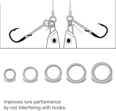Кільця для рибальських аксесуарів Broco, 200 шт. Подвійний кільцевий зєднувач із нержавіючої сталі, рибальські снасті
