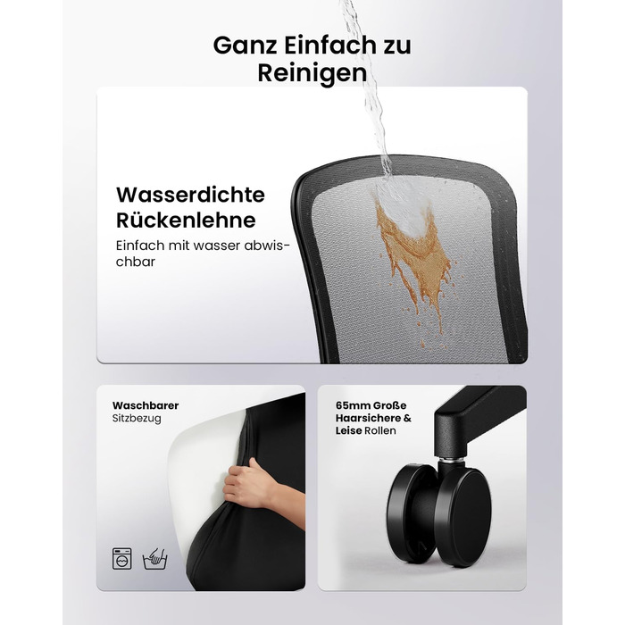 Ергономічне офісне крісло ProtoArc Flexer Робоче крісло з регулюванням глибини сидіння, контурною подушкою сидіння та дихаючою сітчастою спинкою для домашнього офісу та офісу, легке складання, чорний колір Flexer-black