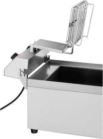 Електрична фритюрниця Royal Catering з нержавіючої сталі RCEF 16EB (3 500 Вт, ємність 16 л, діапазон температур 50-200 C, холодна зона, зі зливним краном)