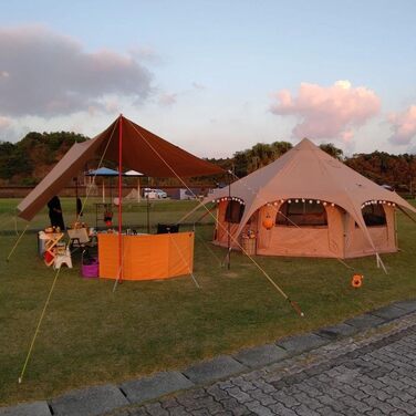 Намет TOMOUNT Tipi, бавовняний намет, полотняний пірамідальний юртовий намет на 6-8 осіб, великий сімейний намет для глемпінгу, кемпінгу, походів, фестивалів, вечірок, весіль, музичних фестивалів