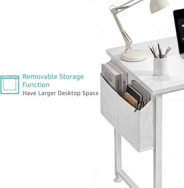 Білий Маленький письмовий стіл для спальні Дитячий навчальний стіл для дому, офісу, спальні, невеликих приміщень, 81,3 см, Сучасний міні-стіл для ноутбука, білий 80 x 50 см