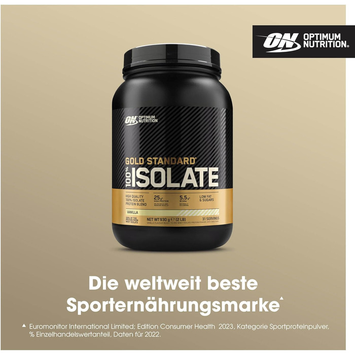 Протеїн Optimum Nutrition Gold Standard 100% Isolate, ваніль, 930 г (31 порція)