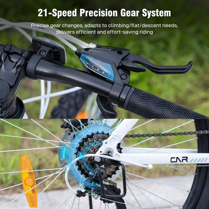 Гірський велосипед EVERCROSS EM3 для дорослих (чоловіків та жінок), 26-дюймовий велосипед, 21-швидкісна система передач, алюмінієва рама з амортизаційною вилкою, всюдихідний велосипед з дисковими гальмами, вантажопідйомність 150 кг