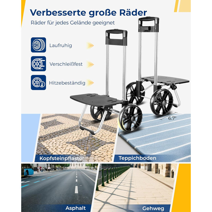 Складний візок для покупок Ytonet з термосумкою, великий водонепроникний візок на міцній основі (55 літрів / 68 кг), 3-в-1 візок-трансформер, сумка-візок та ручна сумка з великими колесами, чорний