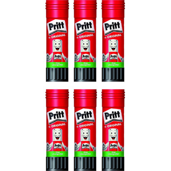 Клей-олівець Pritt, прозорий, що миється, знімний, без розчинників, 43 г (6 шт. )