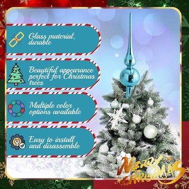 Новорічна верхівка для ялинки 26 см синя Hukermoon