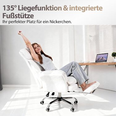 Офісний обертовий стілець для високих і сильних людей з відкидними підлокітниками та підставкою для ніг, широке регульоване ергономічне ігрове крісло для схрещених ніг та комфорту тварин, сірий