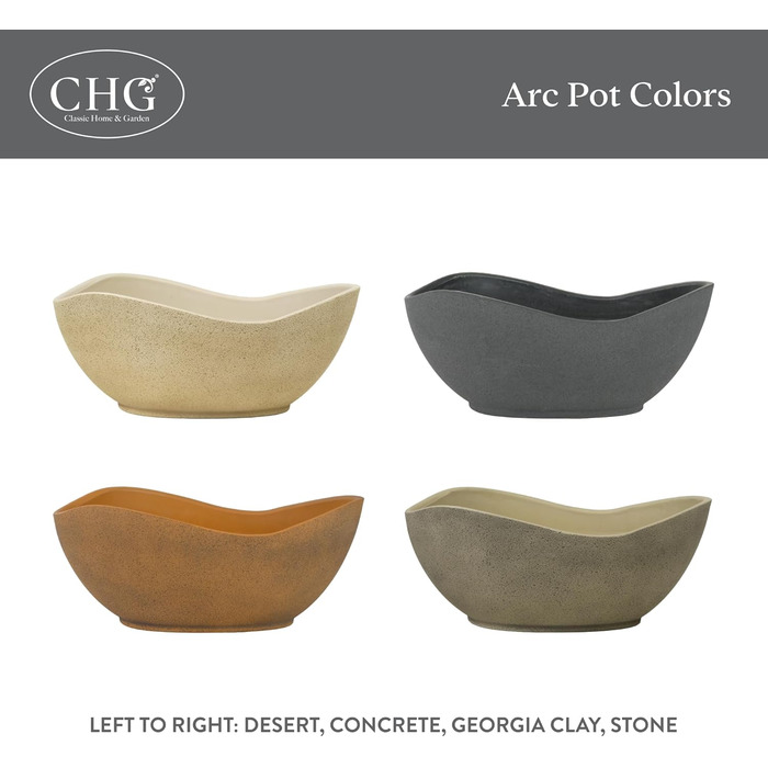 Класичний лоток для рослин Arc Unique Home and Garden з дренажною пробкою, стійкий до ультрафіолету, неглибокий кашпо, сучасний горщик для трав (30,5 см, глина Georgia Clay)