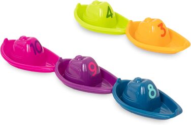 Барвиста іграшка для купання Battat, 10 корабликів для купання, складання та вивчення цифр - іграшка для купання для дитини, гра з