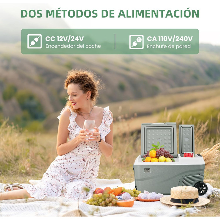 Портативний електричний холодильник з двома зонами, портативний, для автомобіля 25L-Single Control
