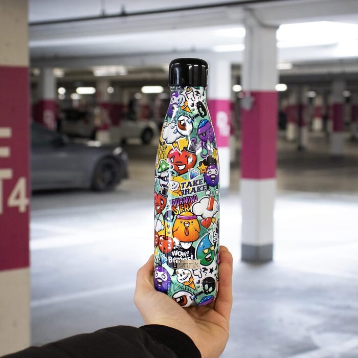 Пляшка для пиття 350/500/1000 мл Термос зі сталі (500 мл, Графіті) 500 мл Графіті