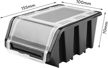 Система зберігання в майстерні 78 x 39 см 21 коробка Настінна полиця зі штабелюваними коробками - Надзвичайно міцні стінові панелі, стійка для інструментів, полиця для зберігання в гаражі (Чорна)