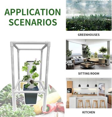 Система гідропоніки для вирощування Tower Garden, вертикальний критий сад для 15 рослин зі світлодіодним таймером, світло для вирощування, набір для пророщування для дитячих горщиків, вода в комплекті