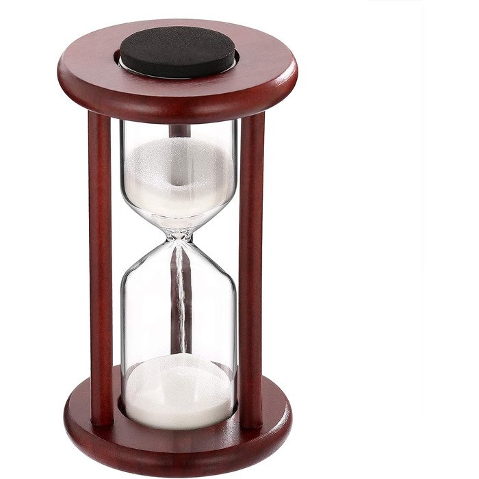 Пісочний годинник SuLiao для Uten, поворотний на 720, старовинний білий пісочний годинник, вінтажний пісочний годинник 1 Hora Reloj de Arena, великий метал, пісочне скло, офіс, письмовий стіл, дім, весільні прикраси (чорний, зроби сам)