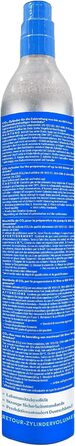 Універсальний циліндр CO 425 г вуглекислого газу для 60 літрів свіжої газованої води підходить для виробників газованої води, Sodastream, Arke тощо.