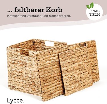 Вставка-кошик для полиць Kallax, кубоподібна форма, водяний гіацинт натуральний, 33 x 33 x 33 см, комплект з 4 шт.