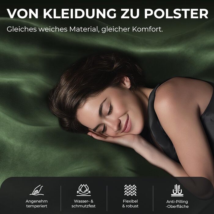 Ергономічне ігрове крісло Dowinx з масажною поперековою подушкою, регульованим по висоті підголівником, потовщеною подушкою сидіння, висувною підставкою для ніг, регульованими підлокітниками, велюр з мікрофібри, кут нахилу 155, зелене