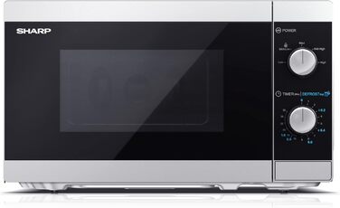 Мікрохвильова піч SHARP MS01ES (мікрохвильова піч 800 Вт, 5 рівнів потужності, функція розморожування, розміри 440x258x344см), сріблястий