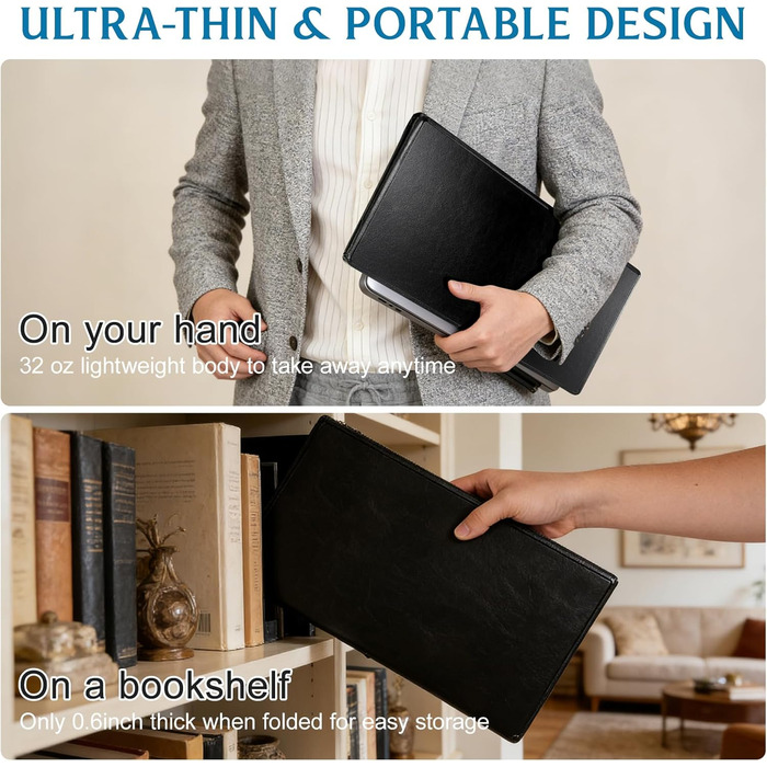 Портативний складаний стіл для ноутбука для автомобіля, дивана, ліжка. Міцна стільниця високої щільності, багатофункціональний стіл для читання та ноутбука, стандартний розмір