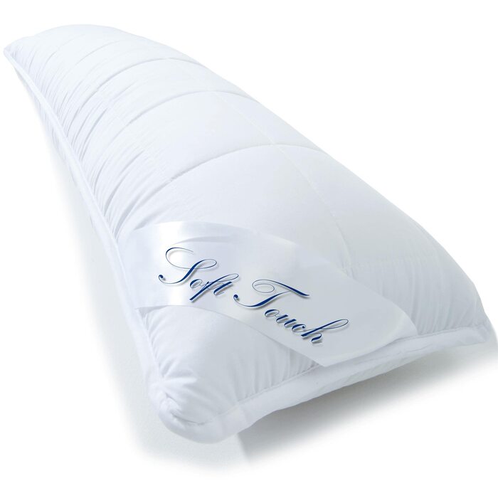 Подушка для сну на боці з акватекстилю 40 x 145 см, подушка для годування грудьми на блискавці 1500 г, клімат-регулююча подушка для сну на боці Oeko-TEX Soft Touch 40 x 145 см/1500 г