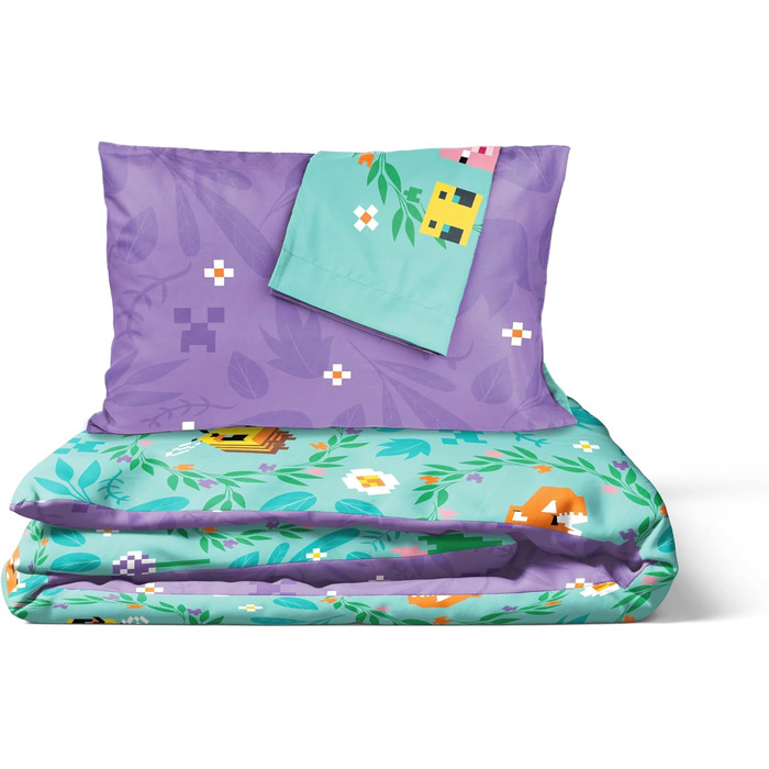 Постільна білизна Jay Franco Minecraft з квітковим візерунком - комплект постільної білизни для двох, включаючи наволочку 50 x 70