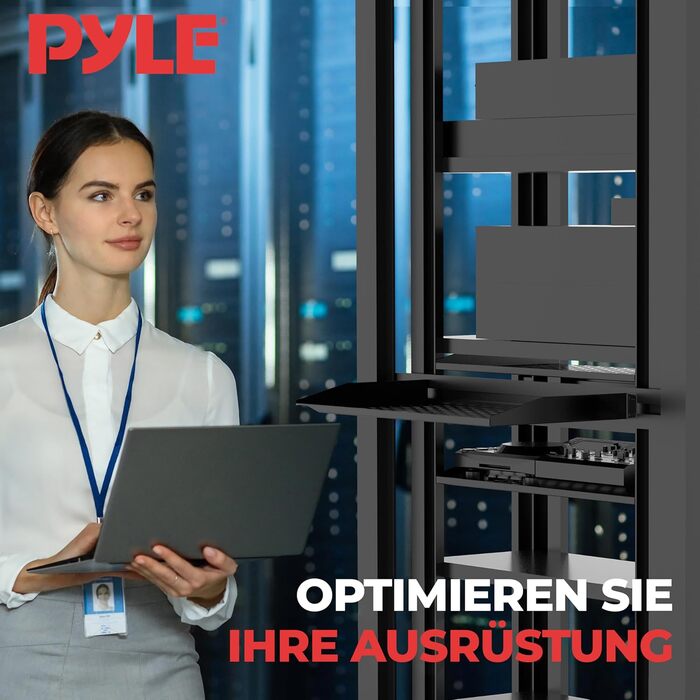 Мережева шафа Pyle 1U, 2 шт., полиця для 19-дюймової стійки, вентильована патч-панель та місце для зберігання мережевих пристроїв, полиця для серверної шафи, кріплення для ПК під столом, серверна шафа, настінна полиця, 2 шт. 1U