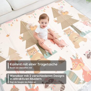 Дитячий килимок Дитячий килимок Дитячий ігровий килимок 180х200х1,5см. Двосторонній і нетоксичний товстий складаний водонепроникни