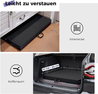 Складаний стіл, 180 см, портативний, міцний, пластиковий, розкладний, для використання в приміщенні та на вулиці, для кемпінгу, пікніків та вечірок (чорний)