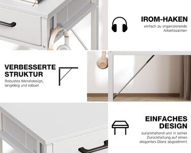 Стіл з 2 шухлядами, маленький стіл з підставкою для навушників, офісний стіл Стіл для ПК офісний стіл для офісу, вітальні, домашнь