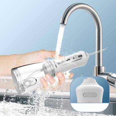 Акумуляторний іригатор для зубів та ясен, 5 режимів очищення, 5 насадок, резервуар 300 мл, бездротовий USB-іригатор, водонепроникний IPX7 та обертова насадка на 360