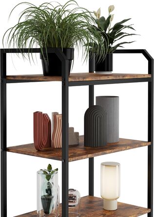 Полиця, Книжкова полиця BS 6 60, Полиця для зберігання з 5 полицями, Промисловий дизайн, для вітальні, офісу, кабінету та коридору, Сталева рама, 187 x 60 x 30 см (187 x 60 x 30 см)