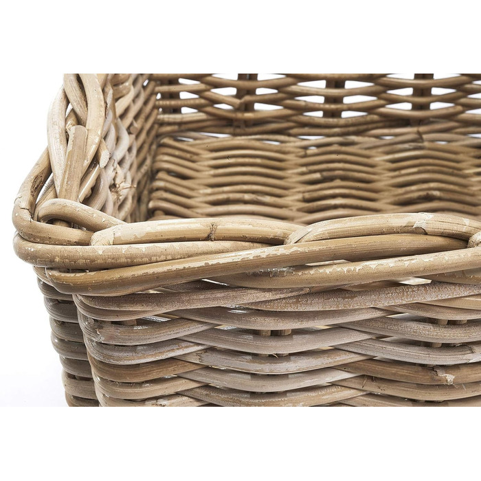 Кошик Kobolo з ротанга, полиця для зберігання - квадратний - ротанг - кубу сірий - великий - 52x40x20 см