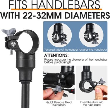 Велосипедне дзеркало WESTGIRL, регульоване та поворотне на 360, опукле HD ширококутне дзеркало заднього виду для керма, ударостійке безпечне велосипедне дзеркало універсальне для гірського велосипеда, шосейного велосипеда, електровелосипеда, A ()