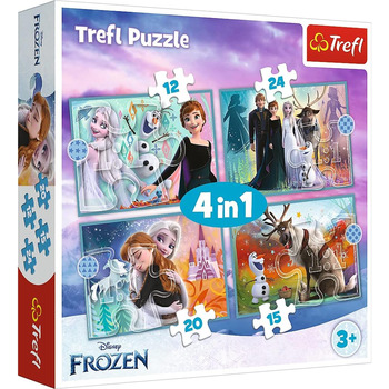 Пазл Trefl 34381 4 в 1 Disney&39s Frozen 2 з якісним принтом для дітей від 3 років Пазл Неймовірний світ Disney Frozen 2