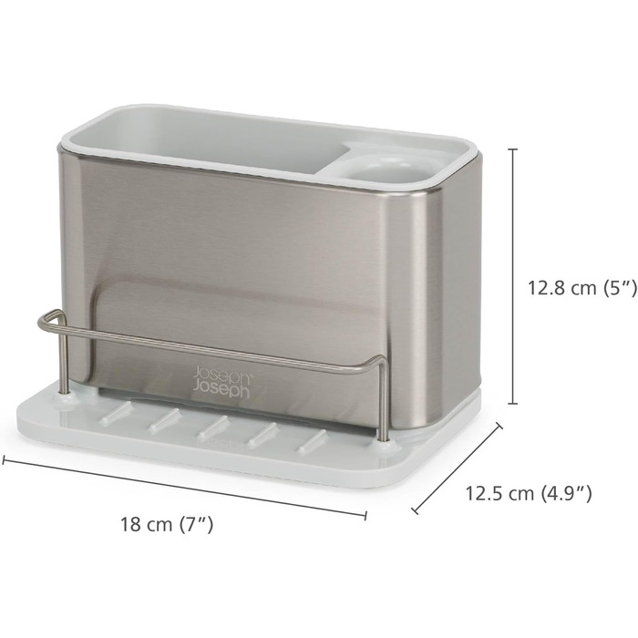 Органайзер для раковини Joseph Joseph Surface з нержавіючої сталі Caddy, тримач для губки, нержавіюча сталь, світлий камінь
