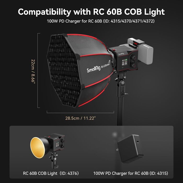 Сумісний з SmallRig RC 60B COB Led Video Light - 4358, 30 29