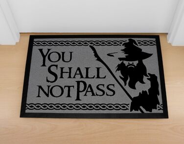 Килимок MoonWorks з написом Ти не пройдеш серія фентезі, нековзний та миється, чорний, 60x40 см, Ти не пройдеш чорний