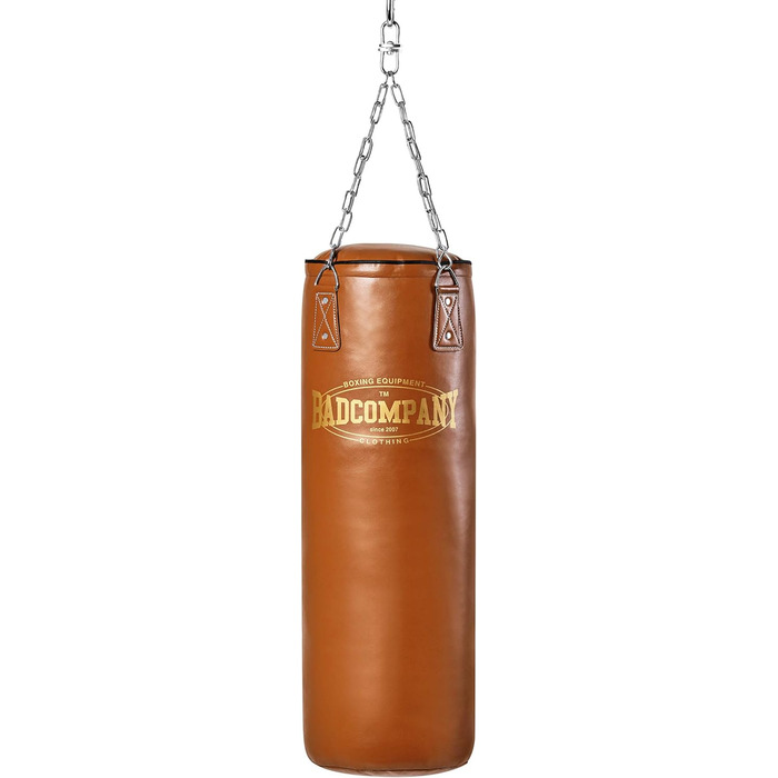 Ретро-боксерська груша Bad Company з надміцним чотириточковим сталевим ланцюгом I Боксерська груша зі штучної шкіри, яку я наповню