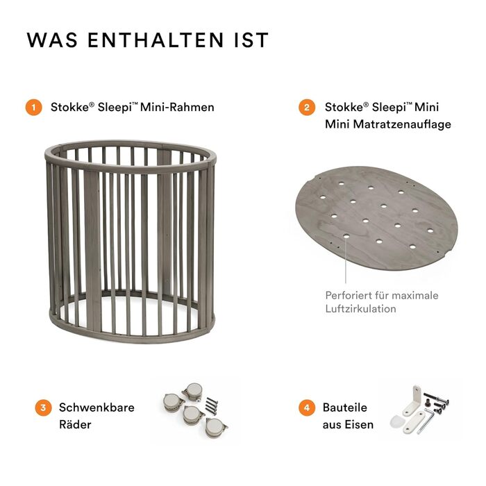 Подовжувач ліжка Stokke Sleepi V3, колір Hazy Grey - Трансформує міні-ліжко Sleepi - Розширює ліжко до 141 см - Підходить для дітей віком до 5 років - Матрац продається окремо
