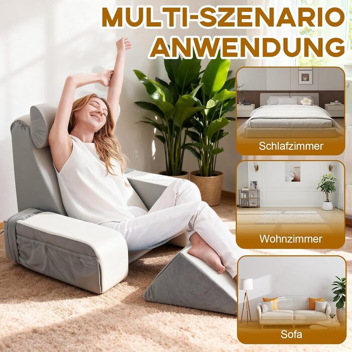 Подушка для читання зі знімним потиличним валиком та підлокітником, зручна та легка спинка для ліжка та дивана, спинка для дорослих, спинка з піни з ефектом пам&39яті для читання, перегляду телевізора та відеоігор