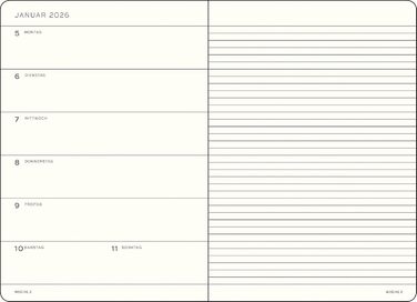 Щотижневий планер та блокнот середнього розміру (A5) 2026, 12 місяців, м&39яка обкладинка, колір Spice Brown, німецький колір Spice Brown, середній розмір (A5), 1917 372502