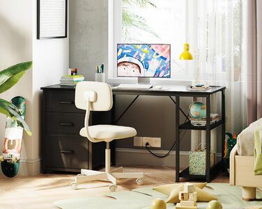 Письмовий стіл Coleshome, 130 x 48 x 75,7 см, метал / дерево / тканина, чорний