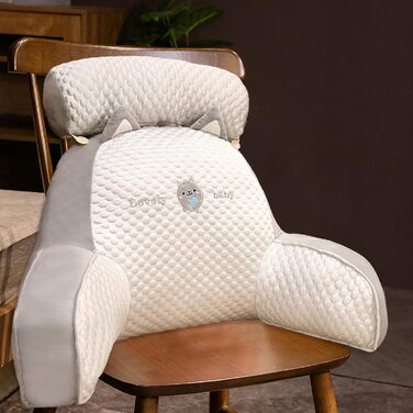 Подушка для читання, подушка для ліжка зі знімним потиличним валиком та підлокітником для сидіння в ліжку, дивані або підлозі, спинка, подушка для спини ліжка, подушка для підтримки спини для дорослих, подушка для спини для читання та перегляду телевізора